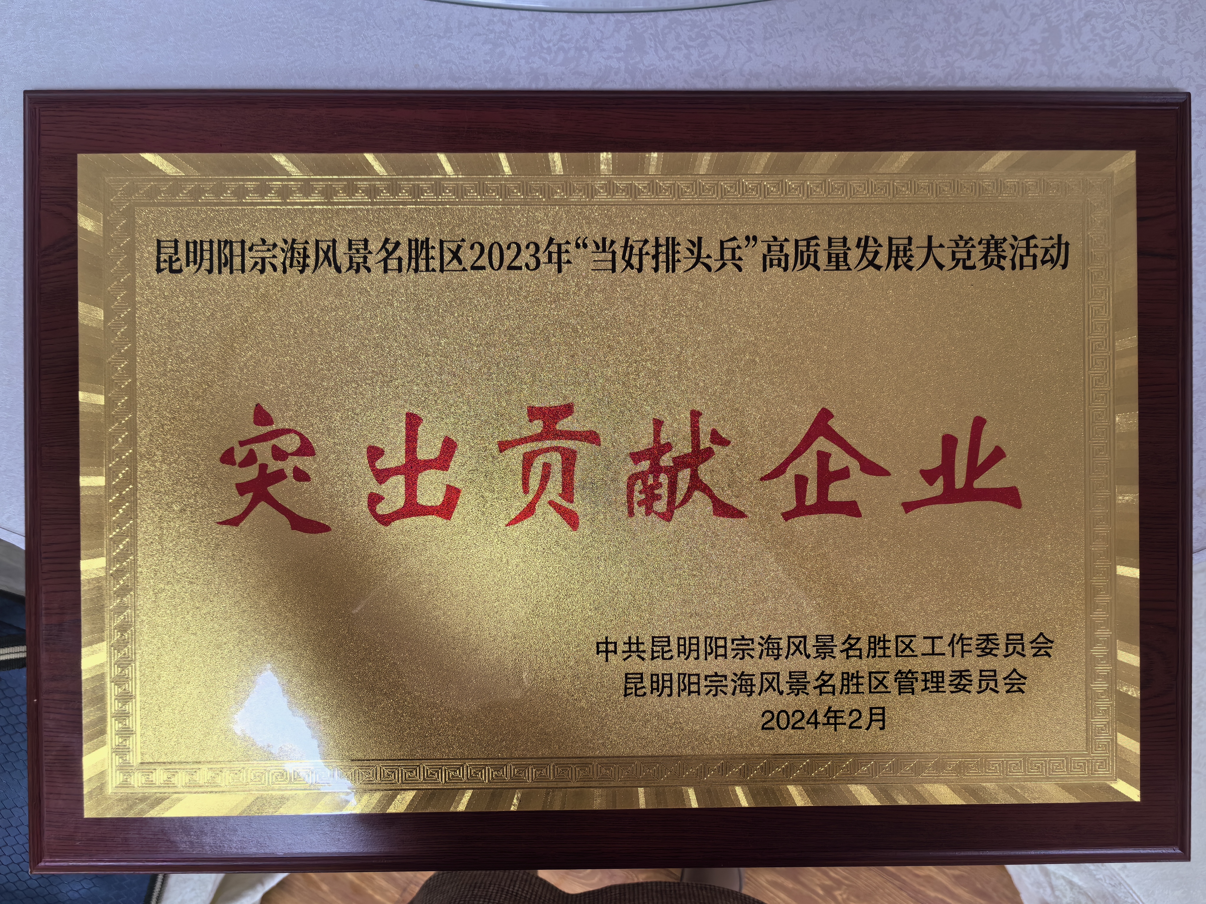 陽宗海片區(qū)榮獲集體和個人榮譽