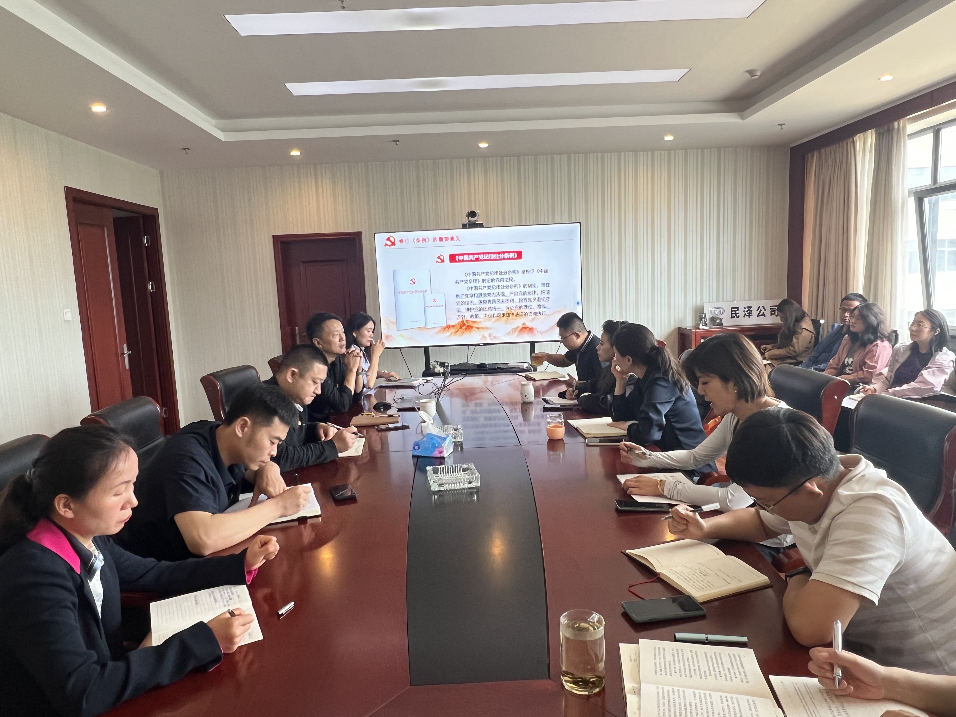胡亞?wèn)|到民澤公司講授黨紀(jì)學(xué)習(xí)教育專(zhuān)題黨課